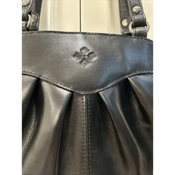 Patricia‎ Nash Macellara Oval Satchel Heritage black Leather Shoulder bag Purse - Picture 5 of 16